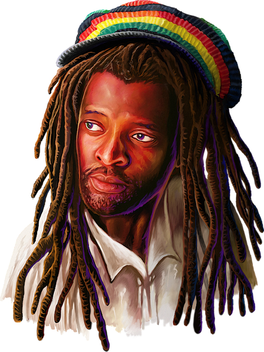 Manwith Dreadlocksand Rasta Hat PNG image