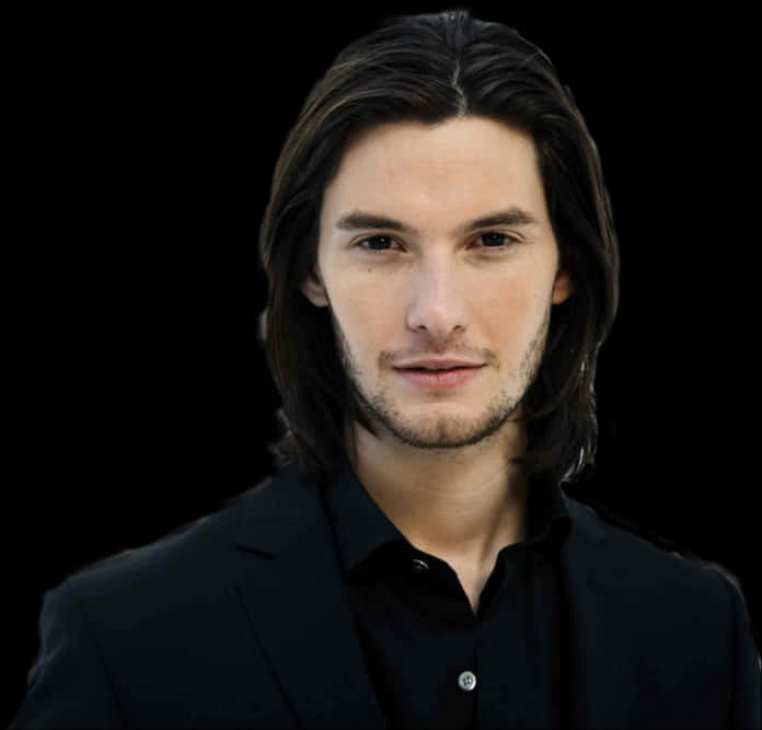 Manwith Long Hairand Black Shirt PNG image