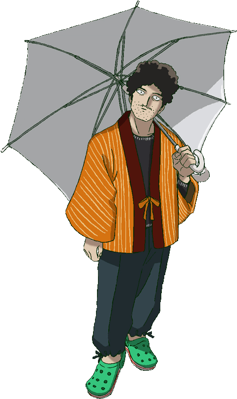 Manwith Umbrella Illustration PNG image