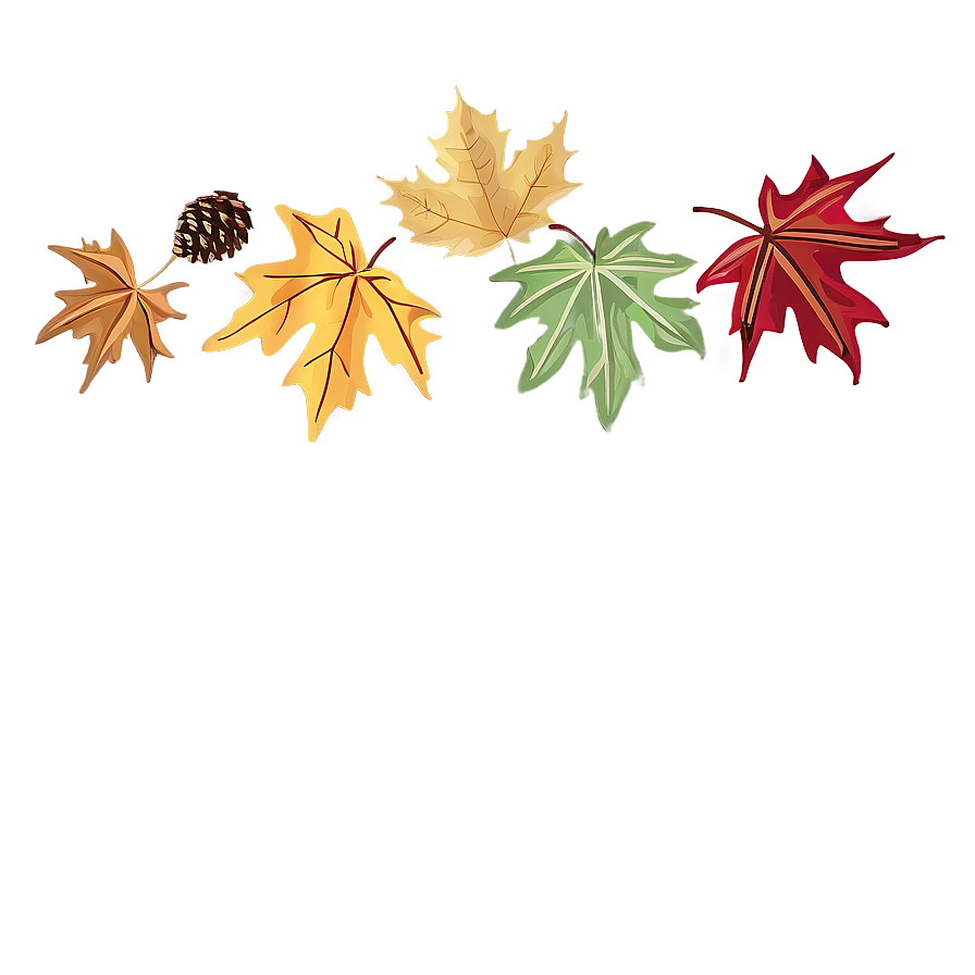 Maple Leaves Thanksgiving Border Png 50 PNG image