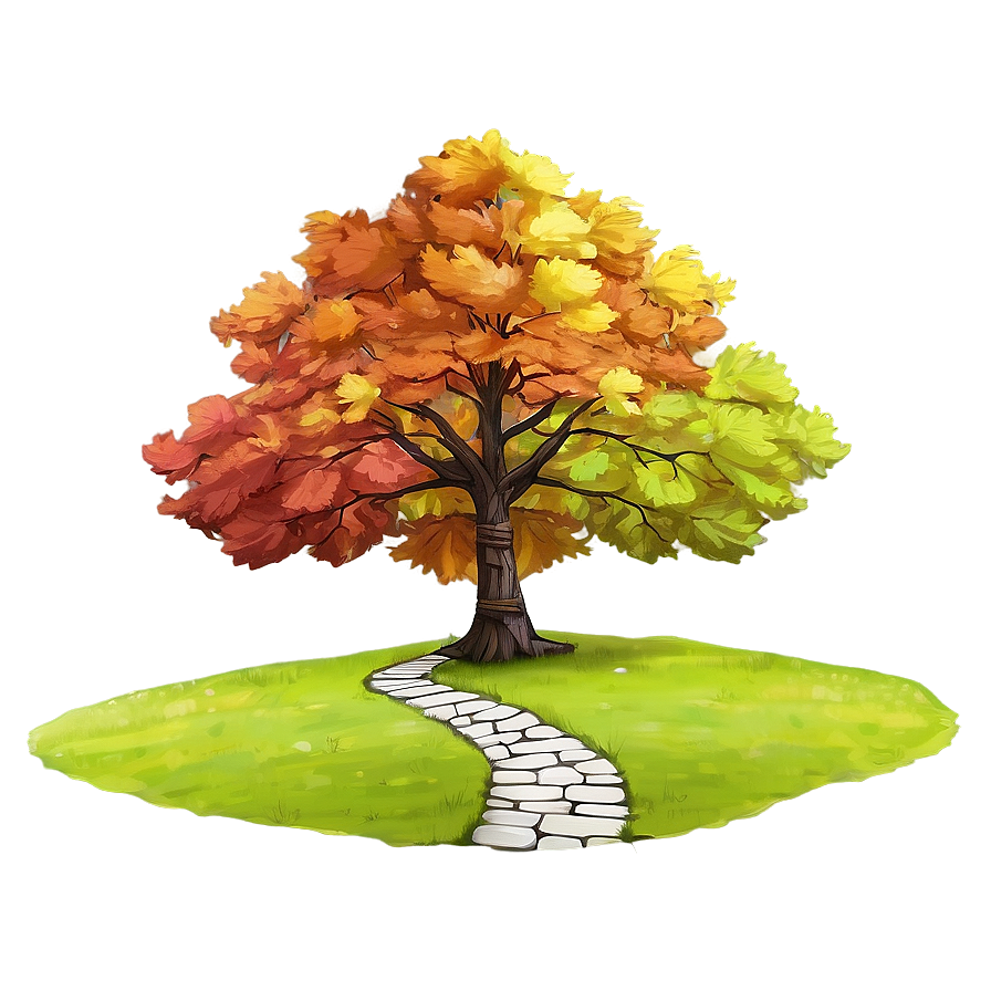 Maple Tree Pathway Scenery Png 06122024 PNG image