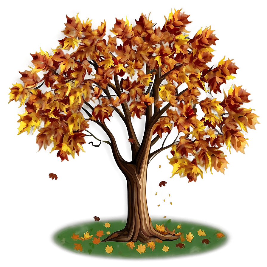 Maple Tree With Falling Leaves Png 06122024 PNG image