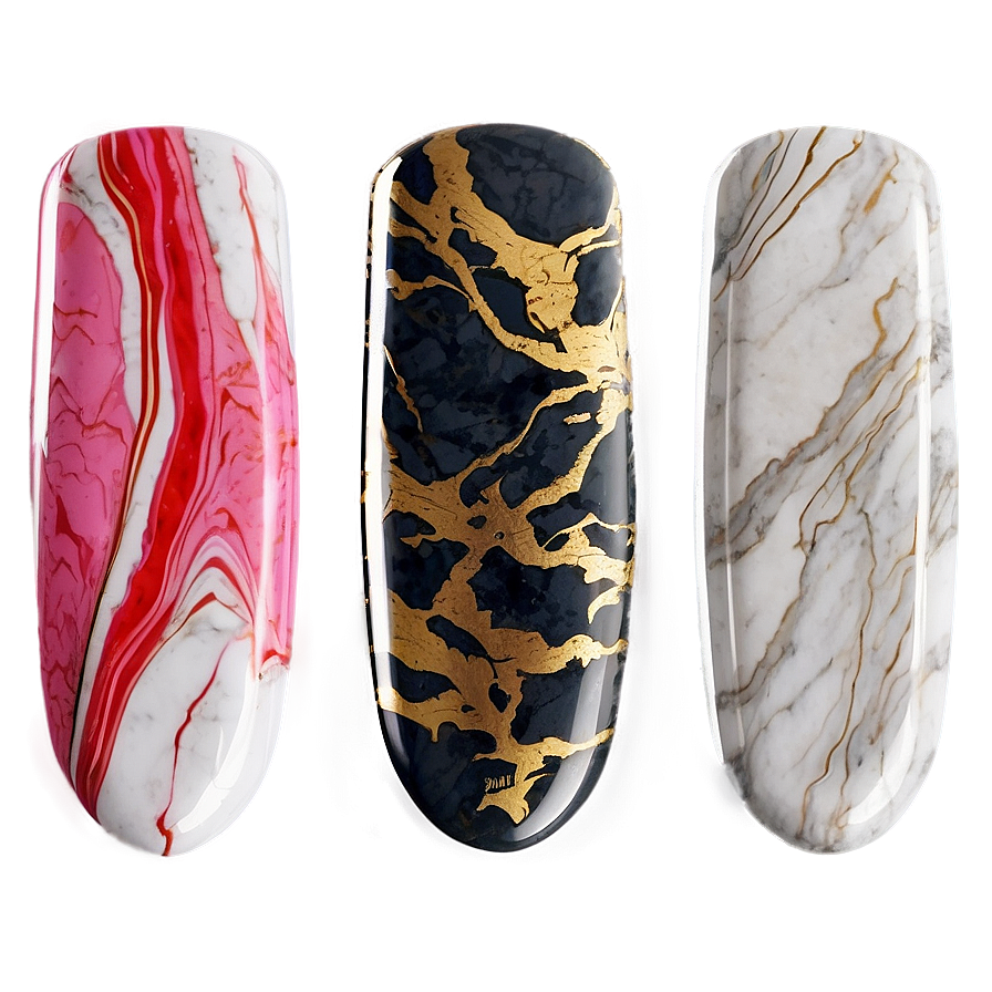 Marble Effect Acrylic Nails Png 43 PNG image