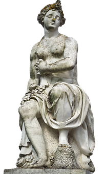 Marble Statue Elegant Pose PNG image