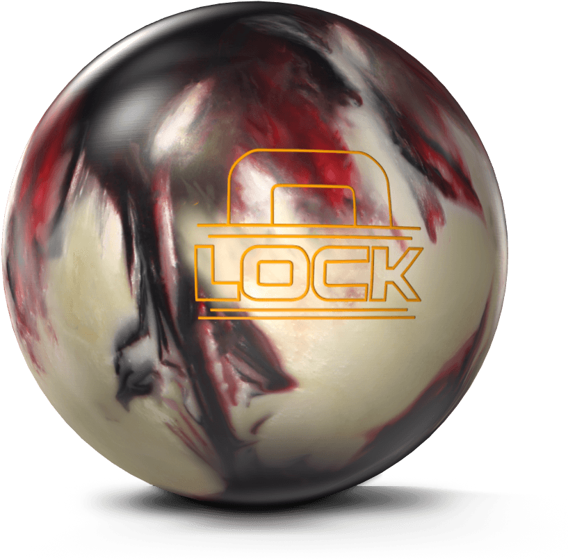 Marbled Red Bowling Ballwith Logo PNG image