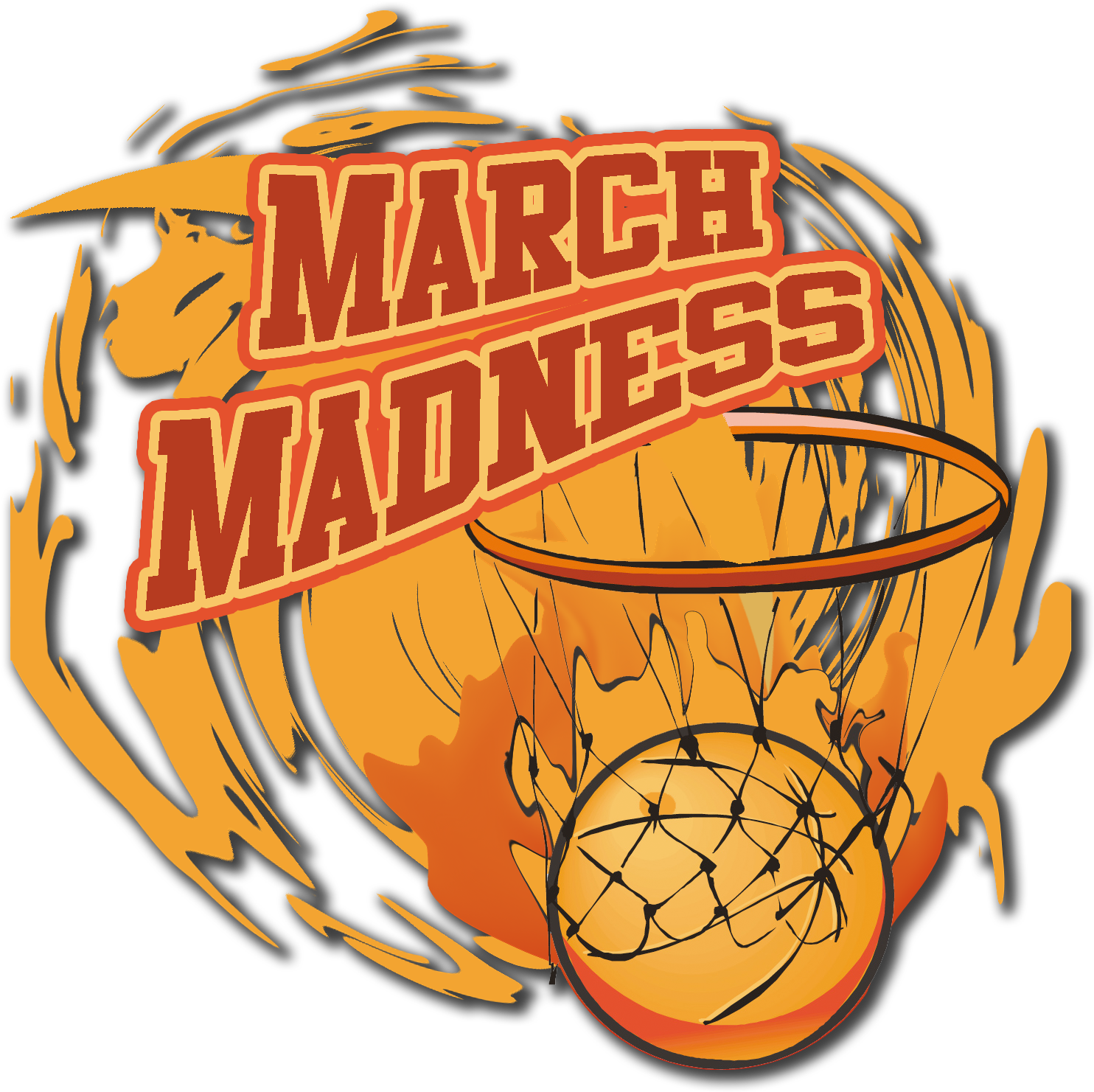 March Madness Basketball Graphic PNG image