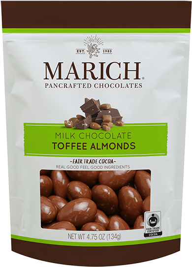 Marich Milk Chocolate Toffee Almonds Package PNG image