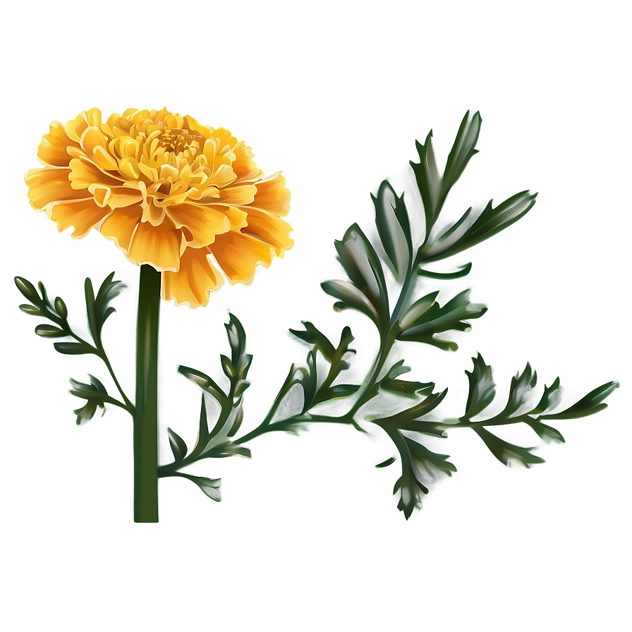 Marigold Flower Illustration Png Pso PNG image