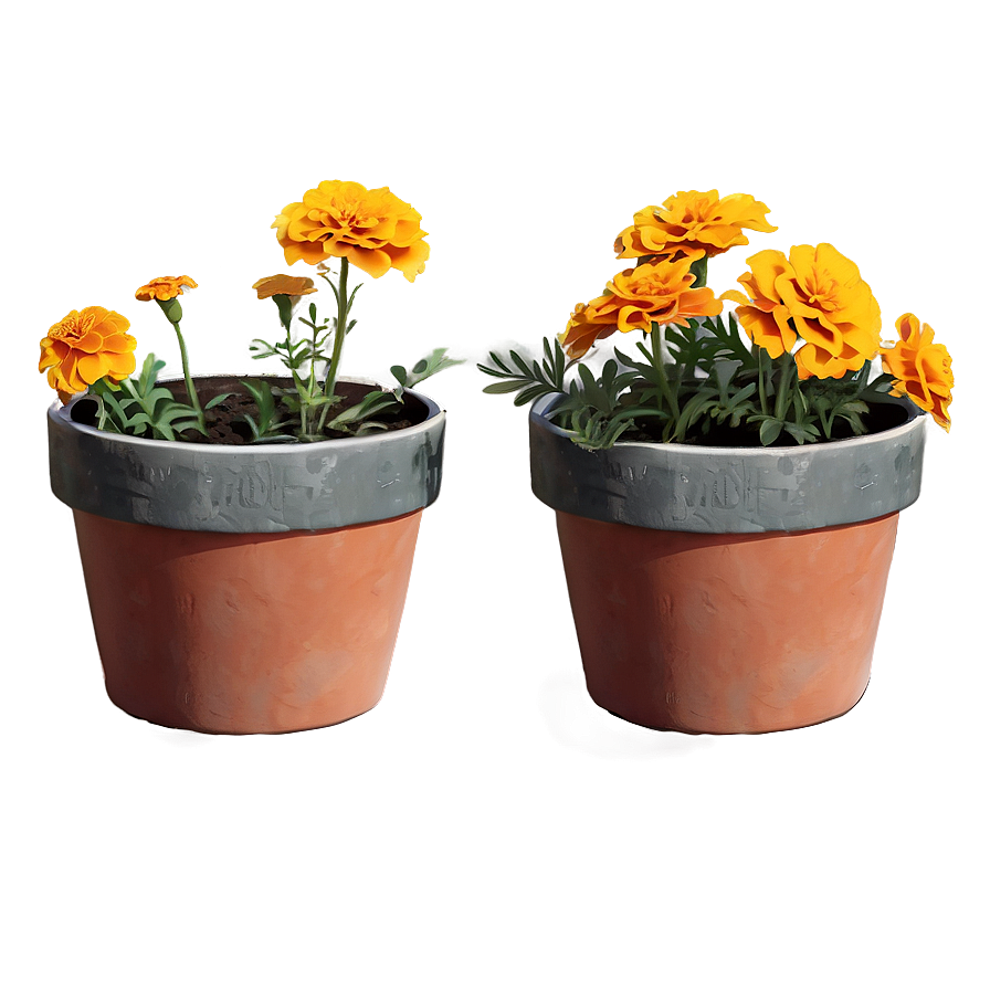 Marigolds In Pot Png 06132024 PNG image