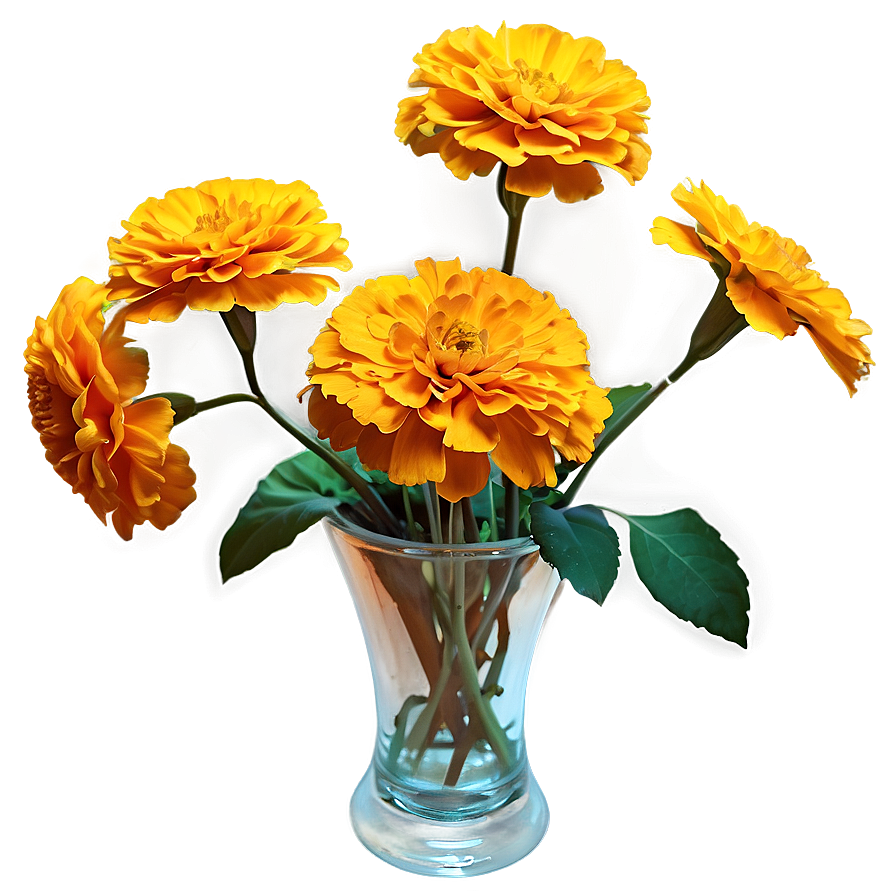 Marigolds In Vase Png Vgf85 PNG image