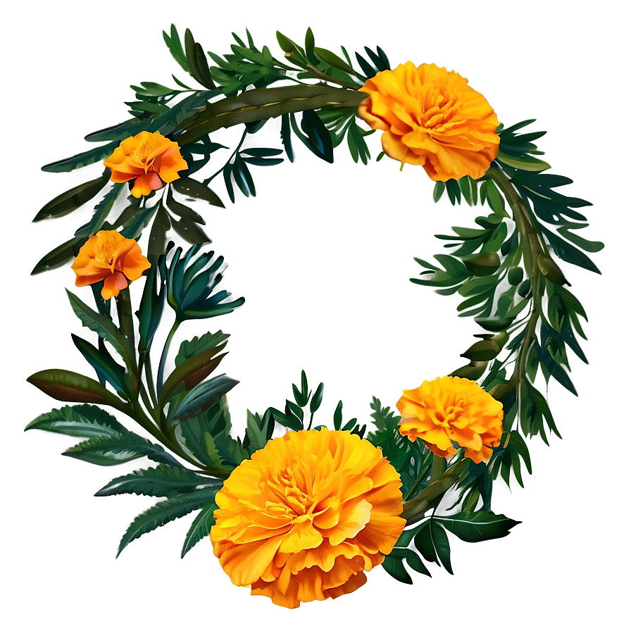 Marigolds Wreath Png 06132024 PNG image