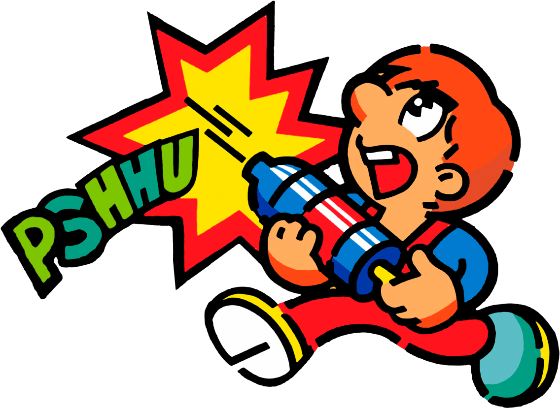 Mario Firing Super Scope Illustration PNG image