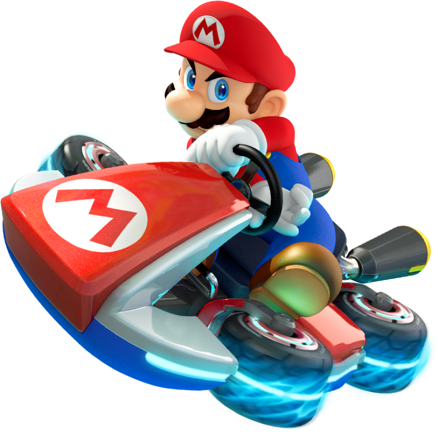 Mario Kart Racing Action PNG image