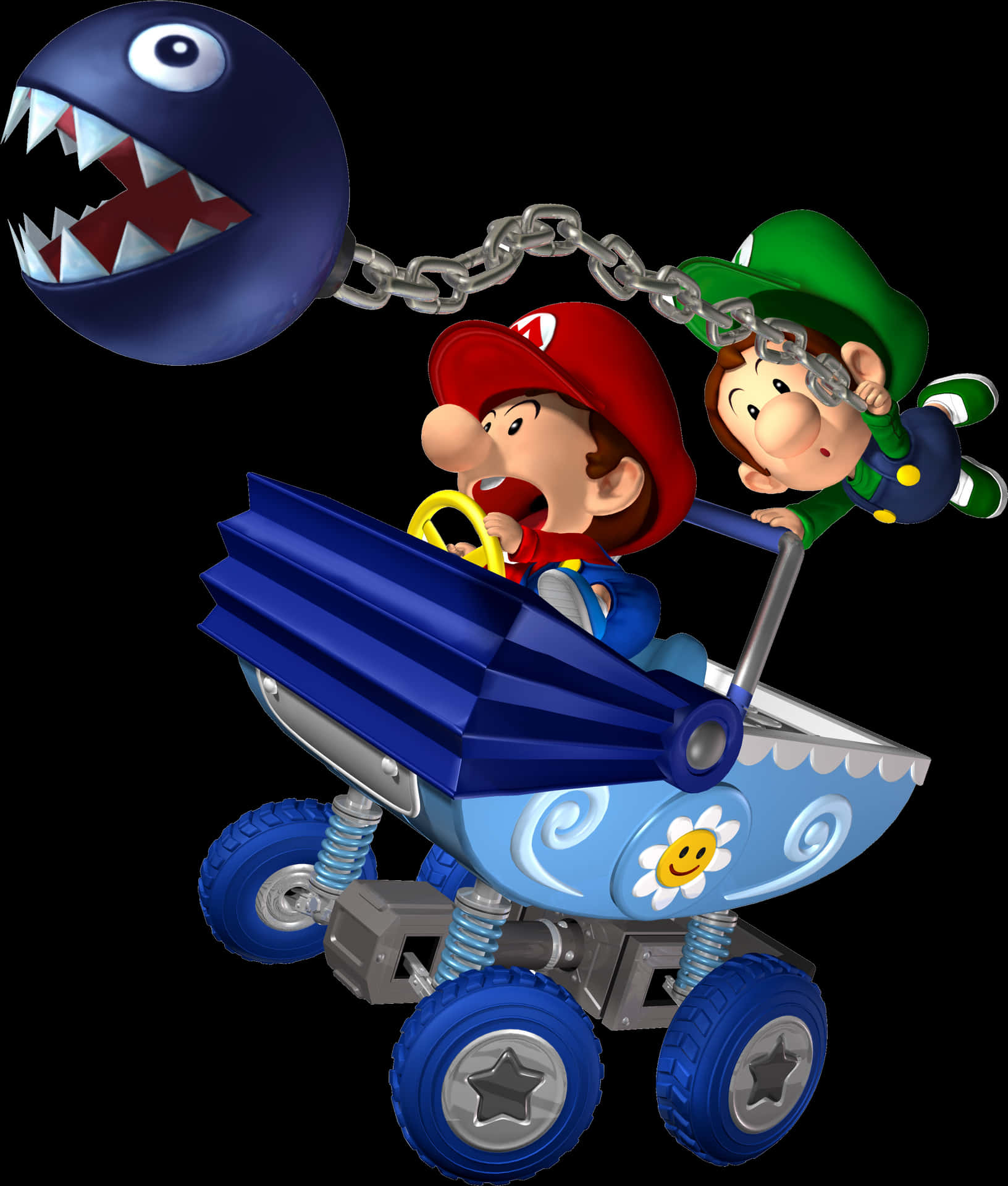 Mario Luigi Chain Chomp Kart PNG image