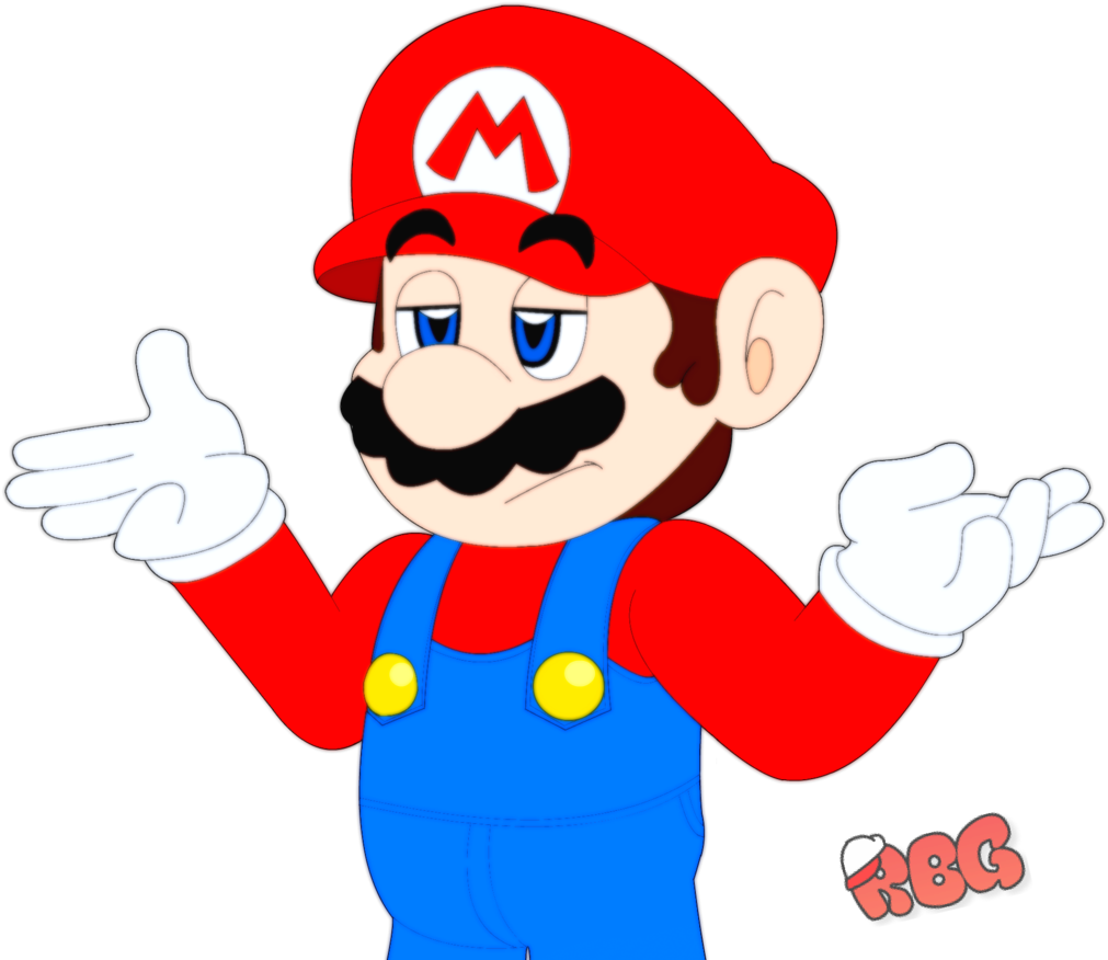 Mario Shrugging Pose PNG image