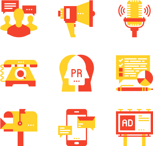 Marketingand Communication Icons PNG image