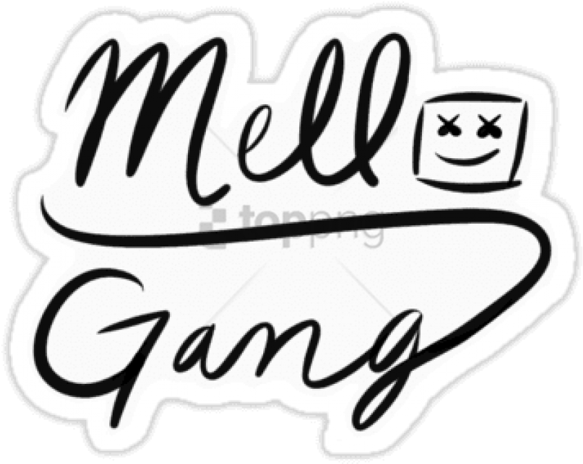 Marshmello Gang Logo Sticker PNG image
