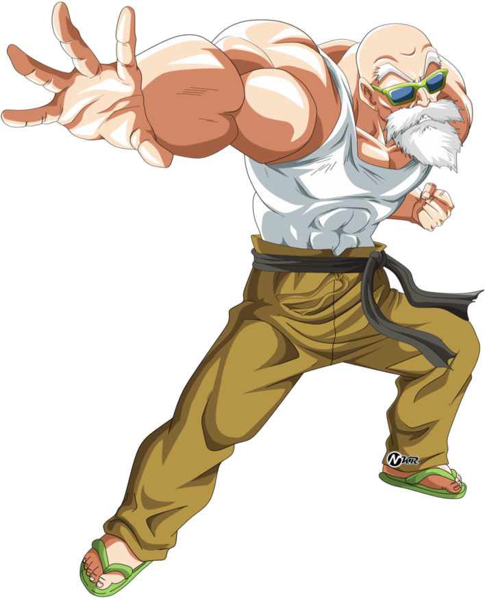 Martial Arts Master Action Pose PNG image