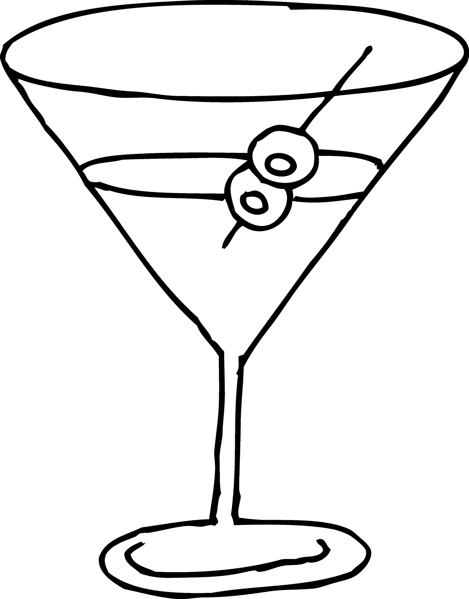 Martini Cocktail Line Art PNG image