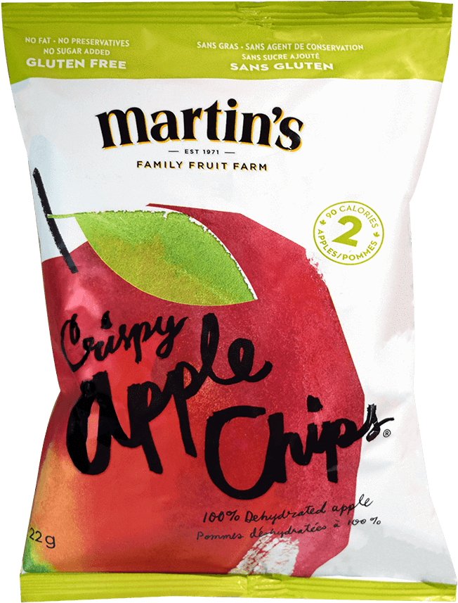 Martins Crispy Apple Chips Package PNG image