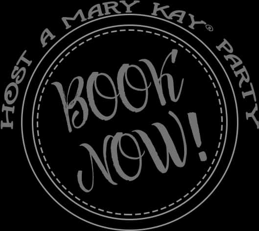Mary Kay Party Book Now Stamp PNG image