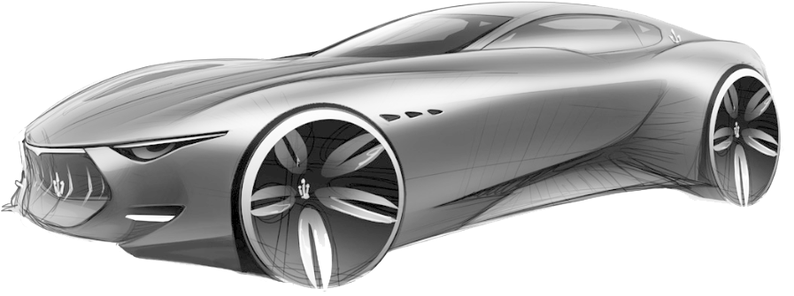 Maserati Concept Car Sketch PNG image