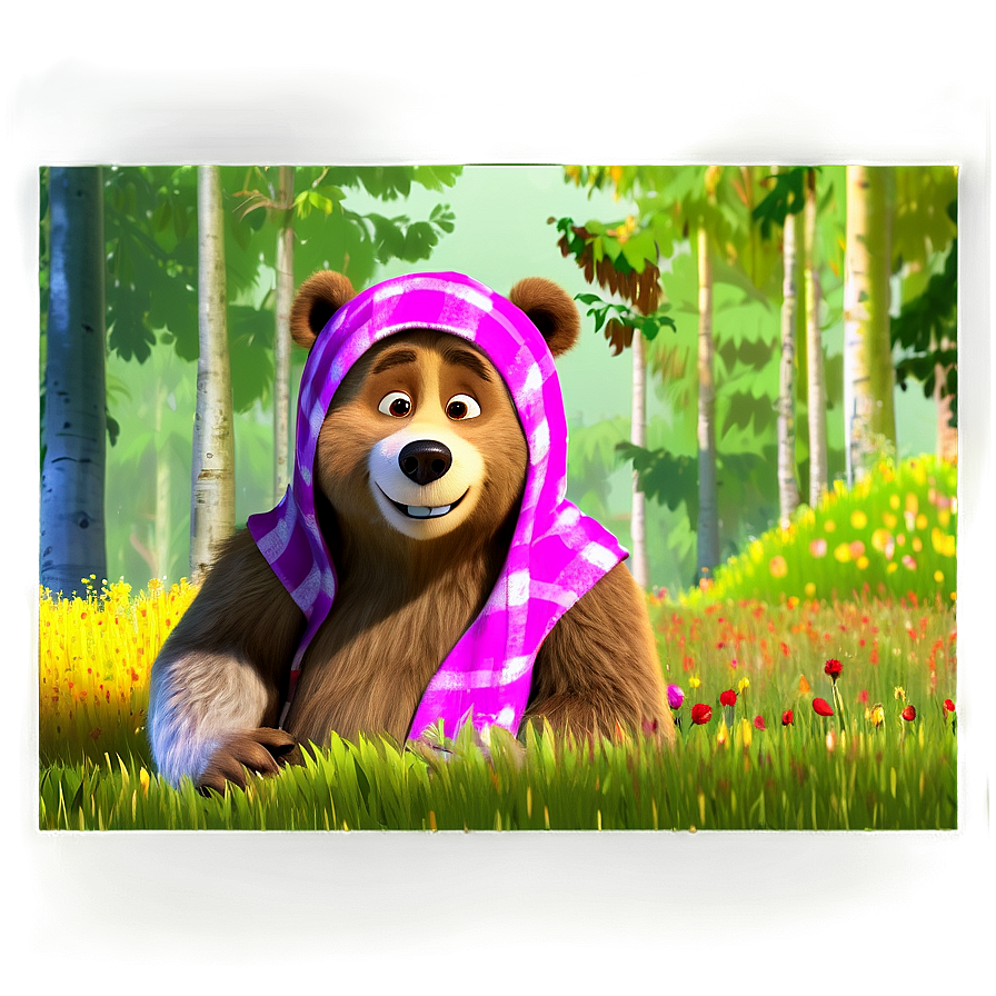 Masha And Bear Storybook Home Png 06272024 PNG image