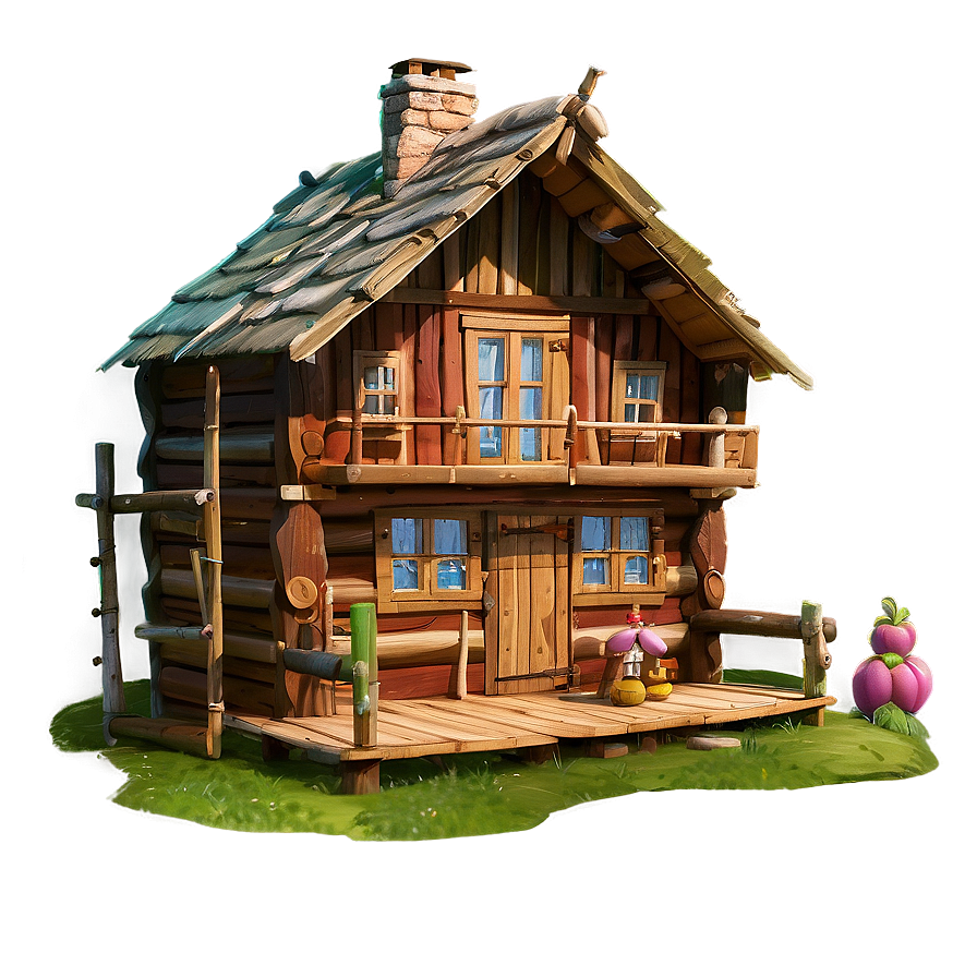 Masha And Bear Wooden House Png Qfk PNG image