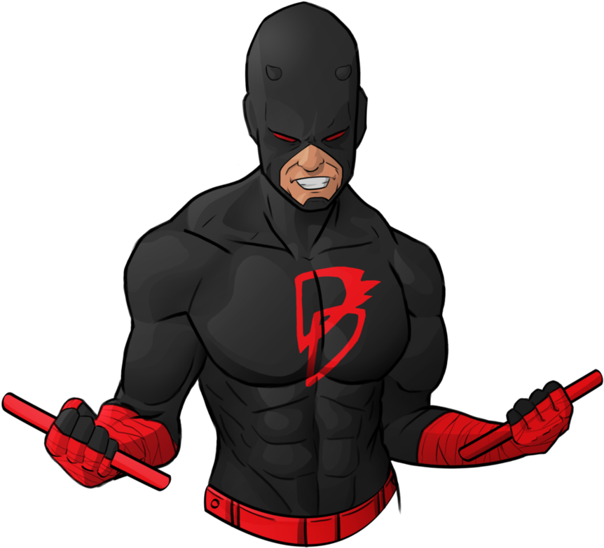 Masked Vigilante With Batons PNG image