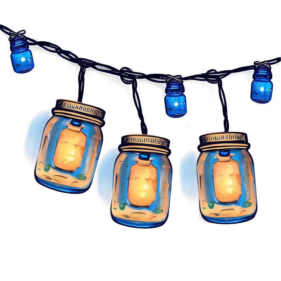 Mason Jar String Lights Png 96 PNG image