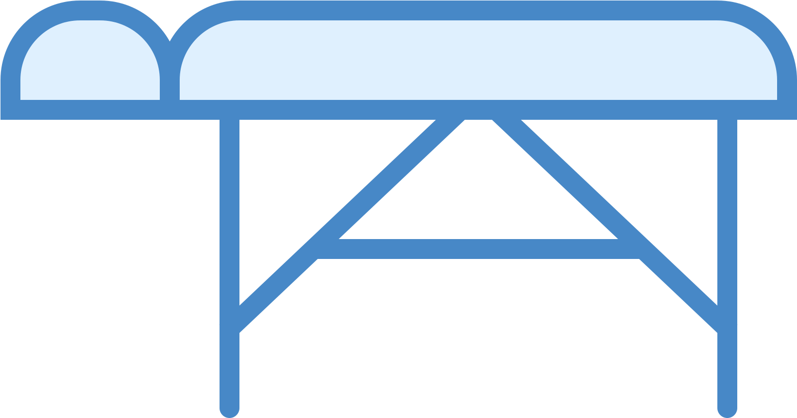 Massage Table Icon_ Blue Background PNG image