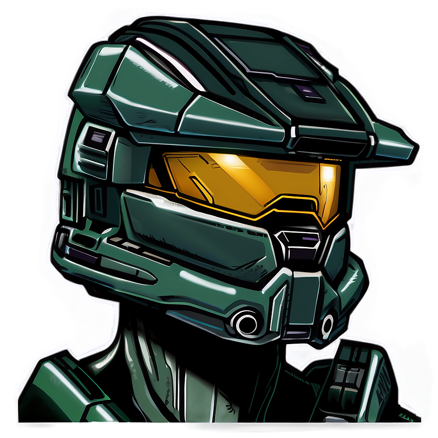 Master Chief Helmet Drawing Png Gfg15 PNG image