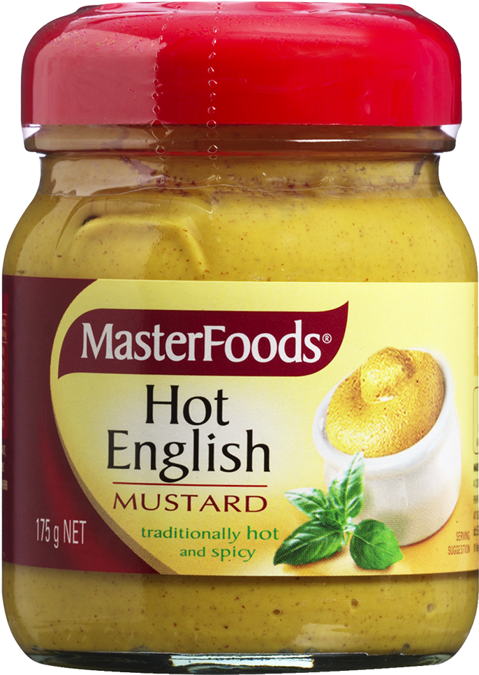 Master Foods Hot English Mustard Jar PNG image