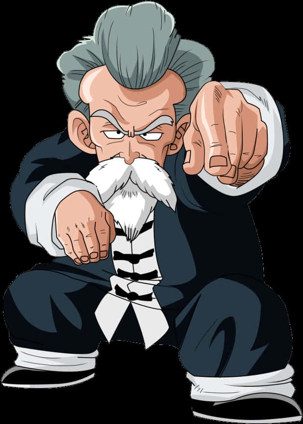Master Roshi Pointing Dragon Ball PNG image