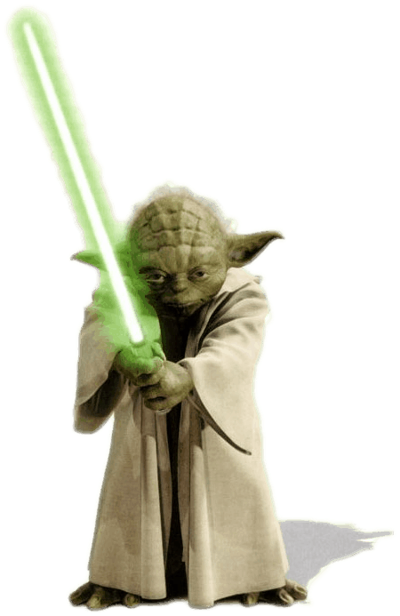 Master Yoda With Lightsaber PNG image