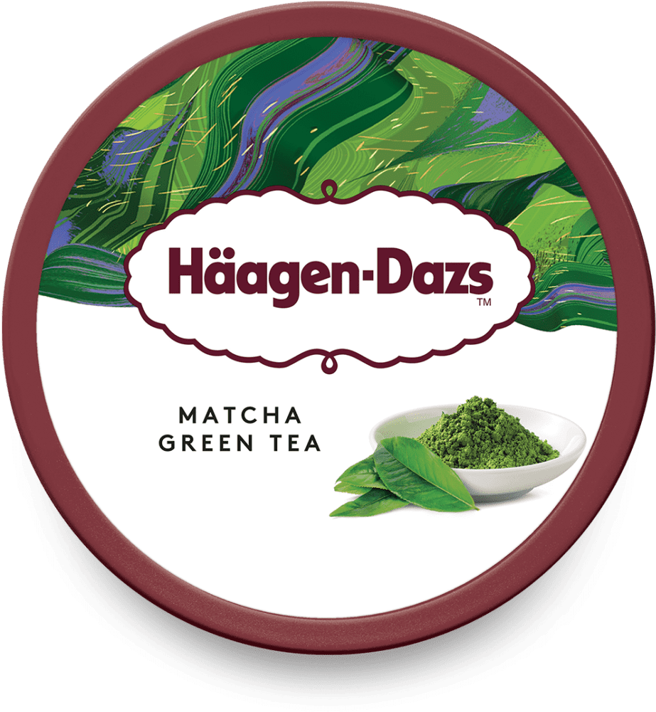 Matcha Green Tea Ice Cream Product Label PNG image