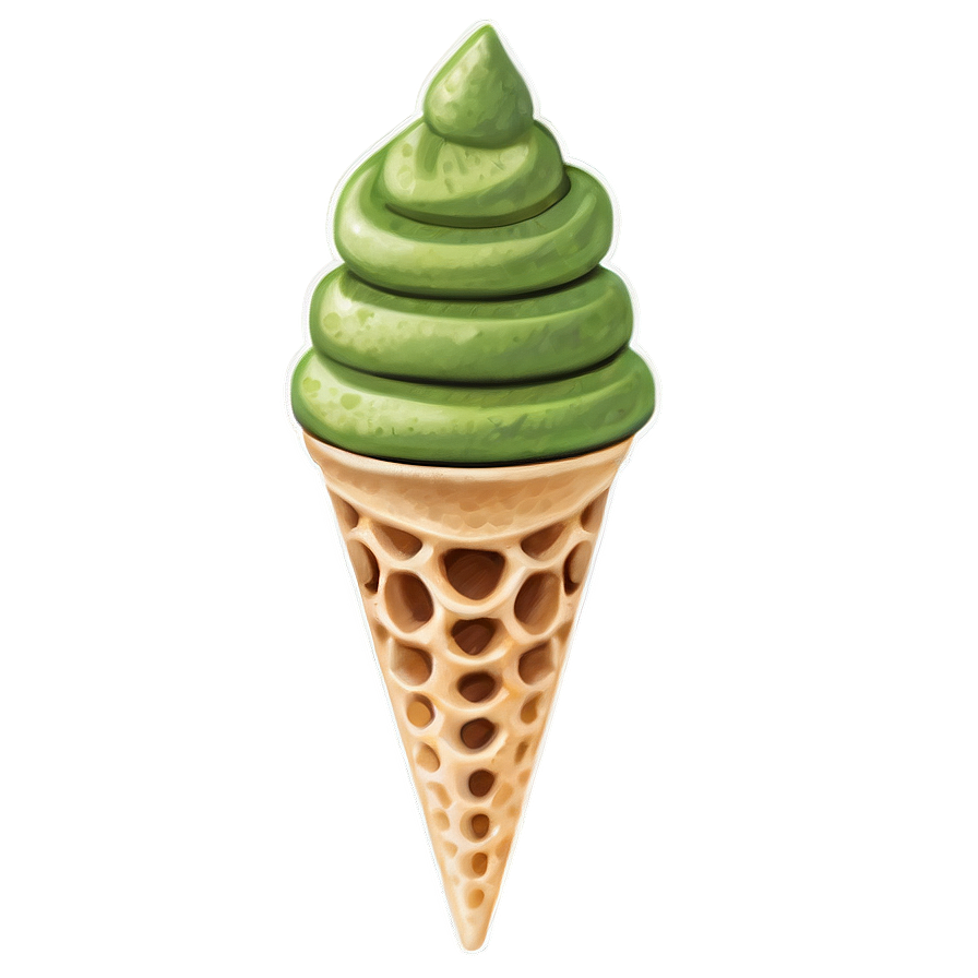 Matcha Waffle Cone Png 06282024 PNG image