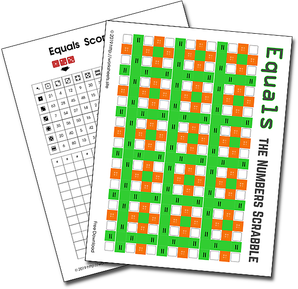 Math Scrabble Board Game Sheets PNG image