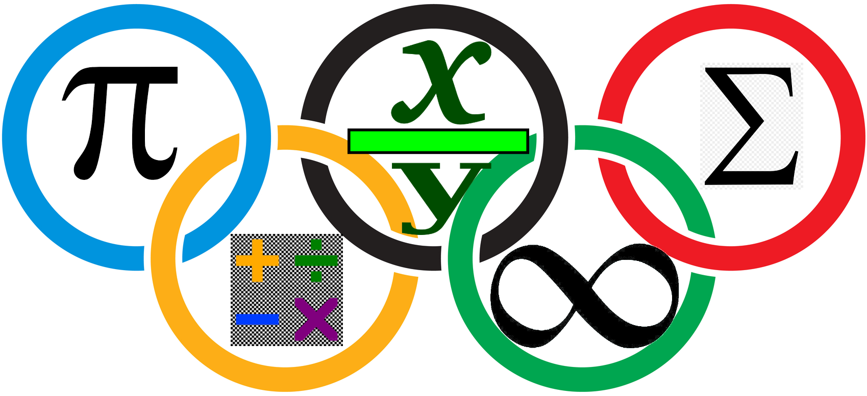 Mathematical Olympic Rings PNG image