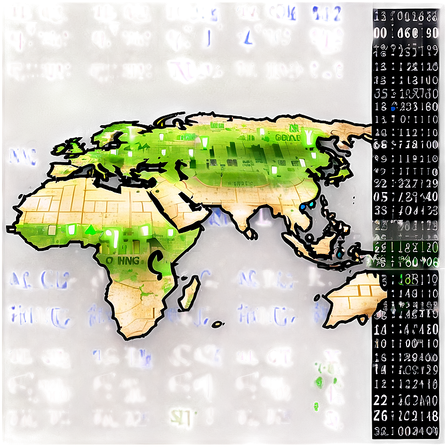 Matrix Code Digital World Map Png Edg15 PNG image