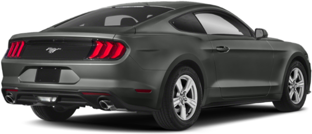 Matte Gray Ford Mustang Rear View PNG image
