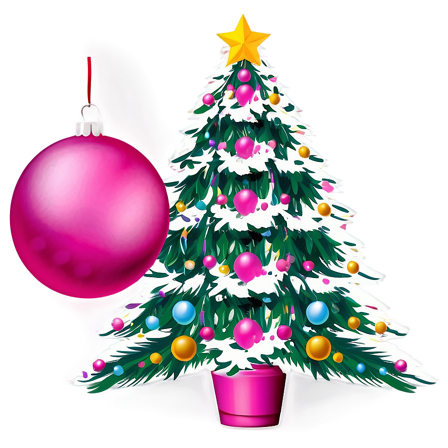 Matte Pink Christmas Tree Png Gog4 PNG image