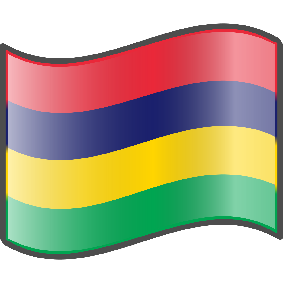 Mauritius National Flag Waving PNG image