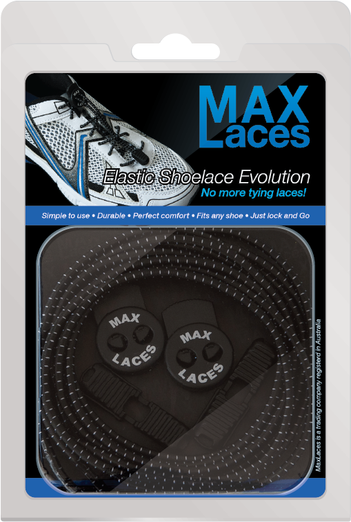 Max Laces Elastic No Tie Shoelaces Packaging PNG image