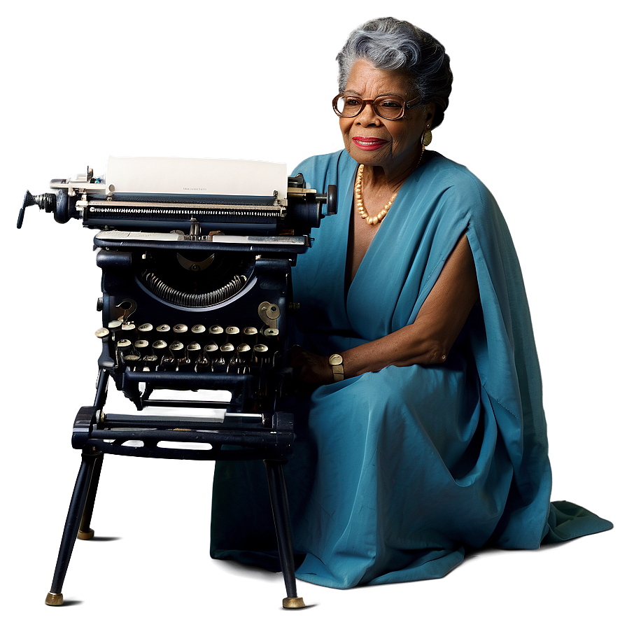 Maya Angelou And Her Typewriter Png 62 PNG image