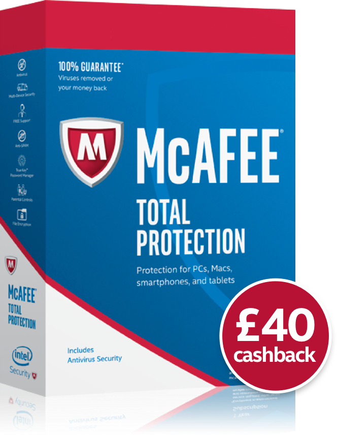 Mc Afee Total Protection Antivirus Software Discount Offer PNG image