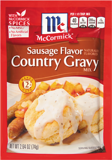 Mc Cormick Sausage Flavor Country Gravy Mix Package PNG image