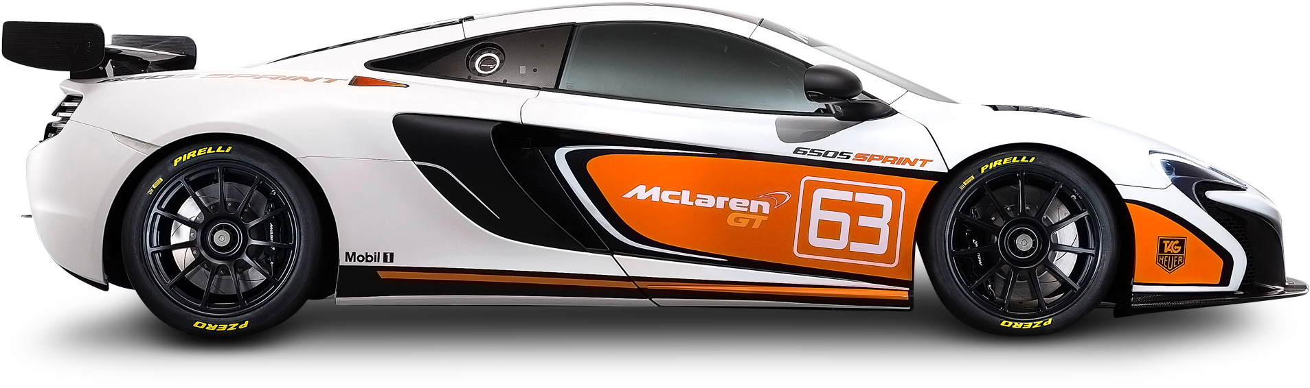 Mc Laren650 S Sprint Racing Car Side View PNG image