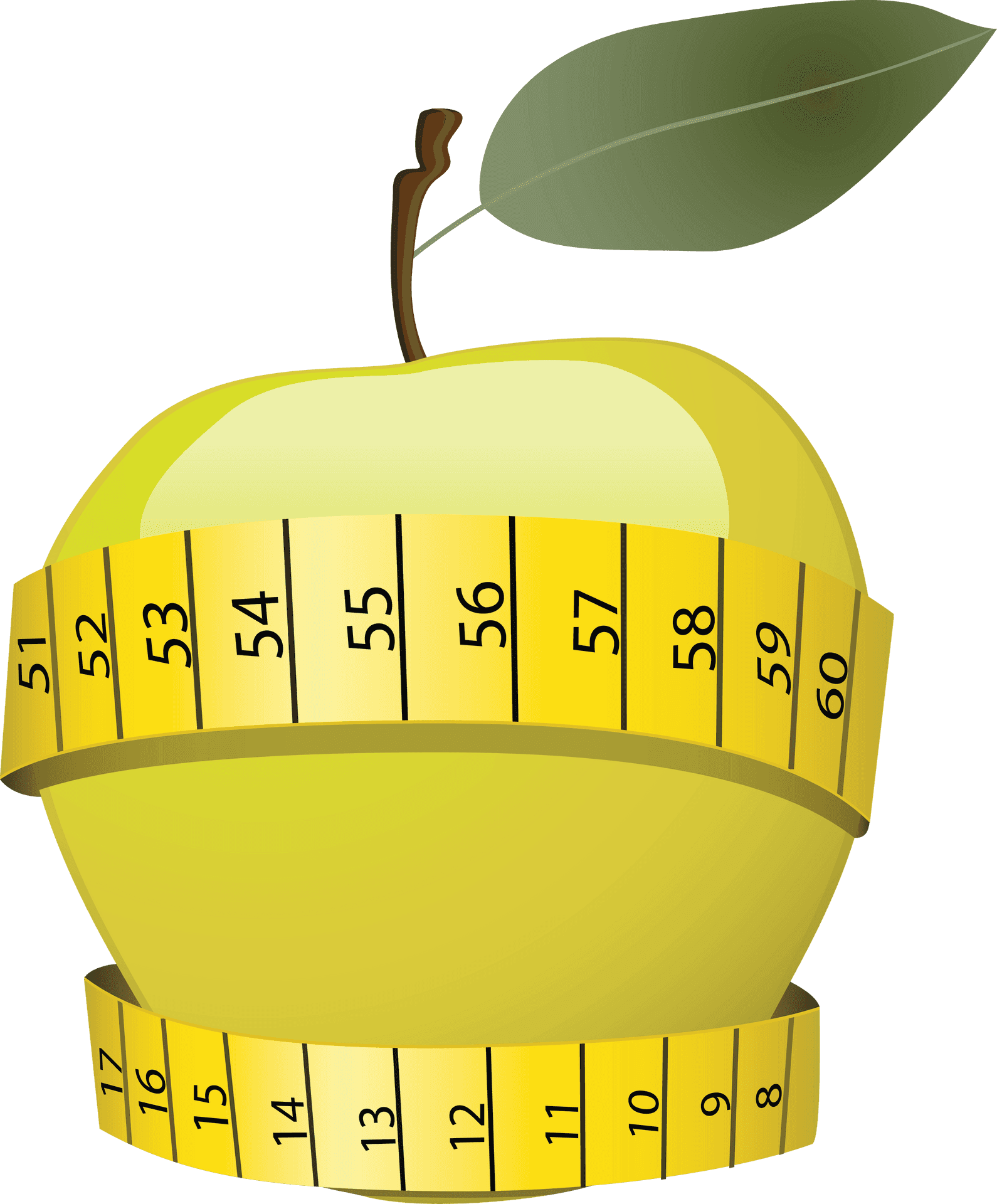 Measured Apple Diet Concept PNG image