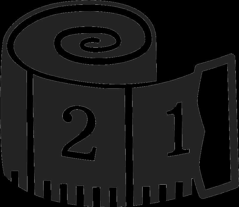 Measuring Tape Icon Blackand White PNG image